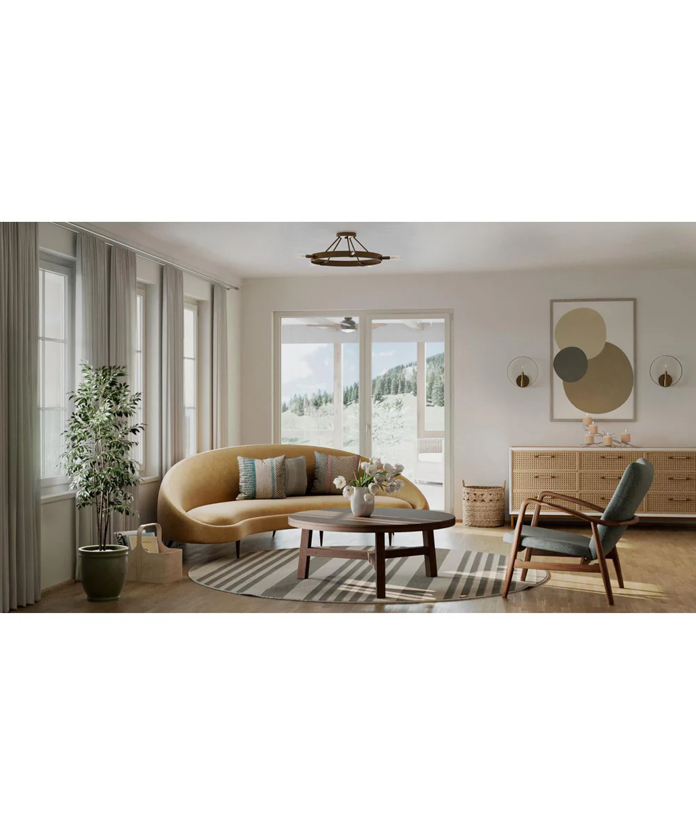 Breckenridge 5-Light Semi-Flush Mount Aged Bronze - Image 2