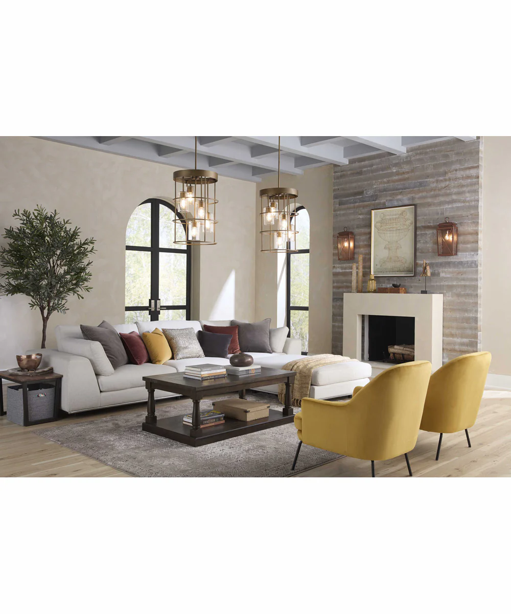 Burgess 5-Light Modern Farmhouse Hall & Foyer Light Aged Bronze - Image 2