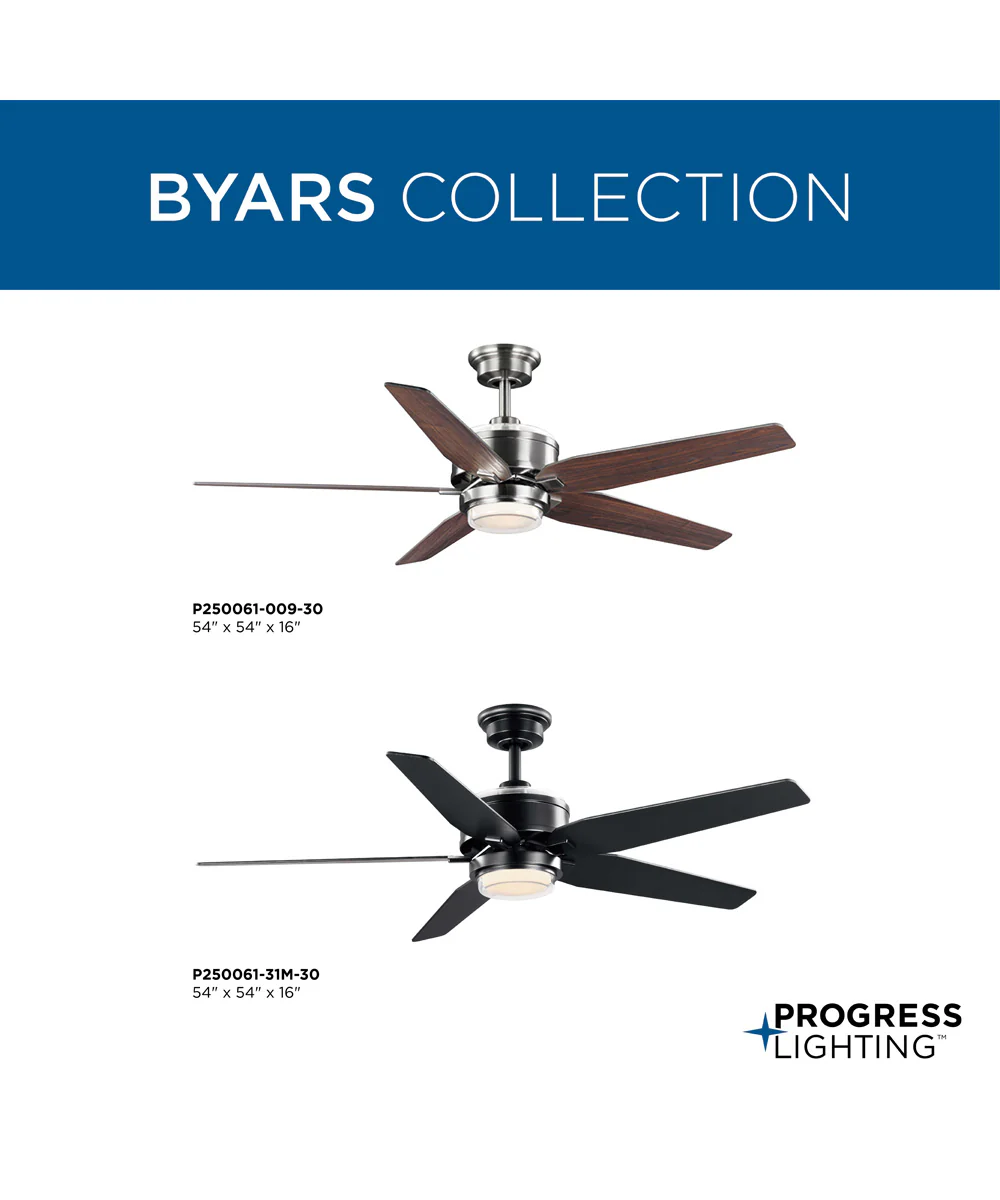 Byars 54" 5-Blade Integrated LED Indoor Ceiling Fan with Light Kit White Opal Shade Remote Control Brushed Nickel - Image 5