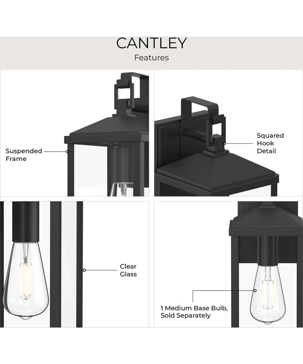 Cantley Extra Large Outdoor Wall Lantern with Clear Glass Panels Matte Black - Image 8