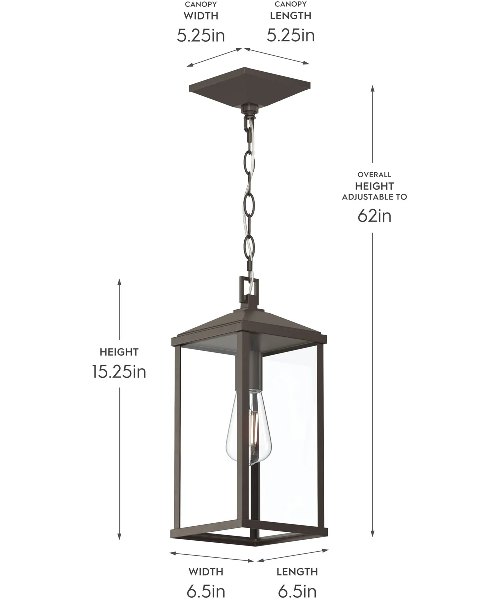 Cantley Outdoor Pendant with Clear Glass Panels Antique Bronze - Image 4