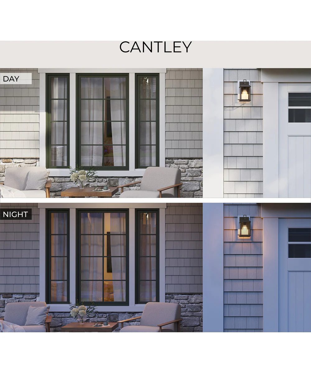 Cantley Small Outdoor Wall Lantern with Clear Glass Panels Antique Bronze - Image 9