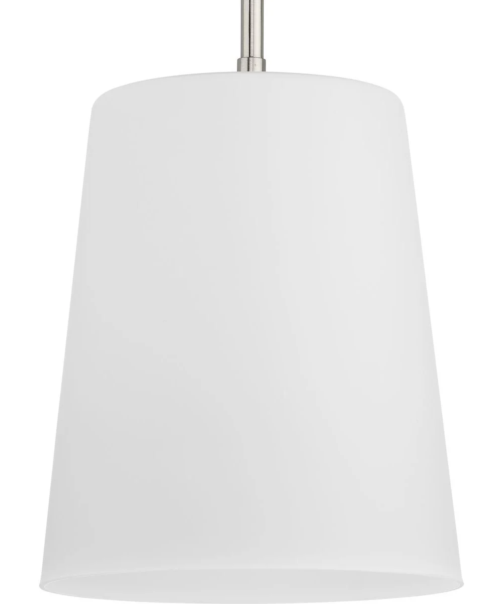 Clarion 1-Light Etched White Pendant P500429 Brushed Nickel - Image 6