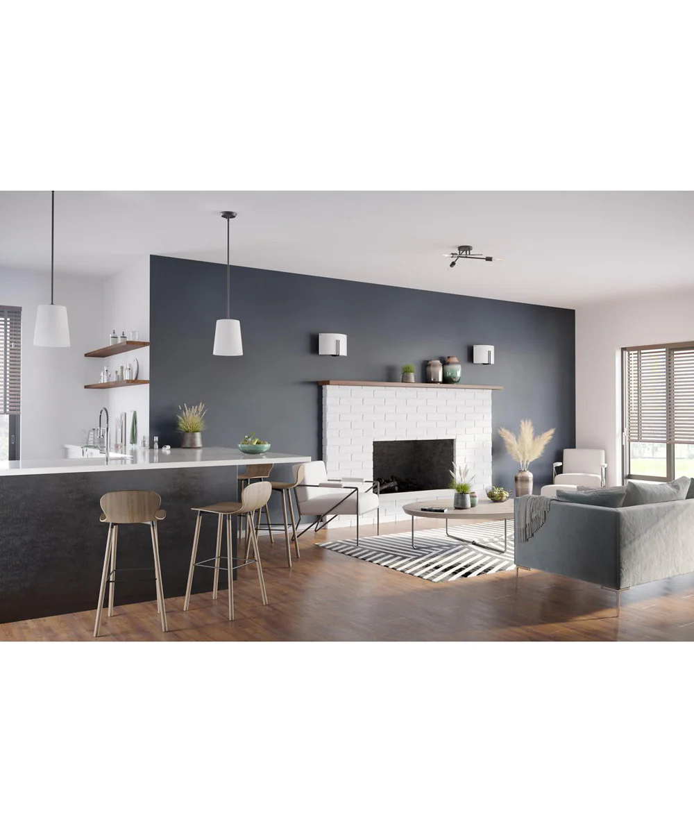 Clarion 1-Light Etched White Pendant P500429 Matte Black - Image 11