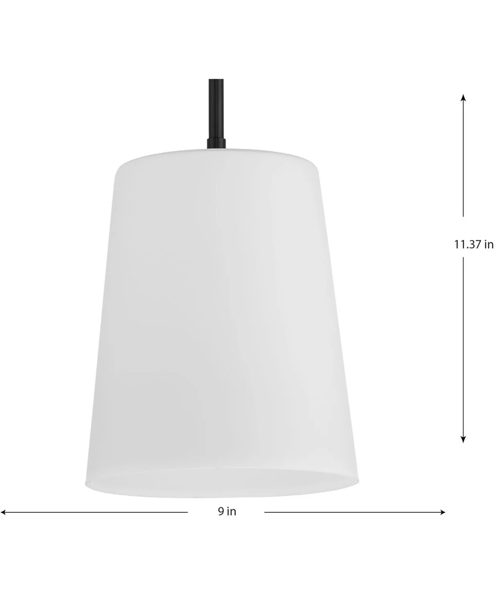 Clarion 1-Light Etched White Pendant P500429 Matte Black - Image 4