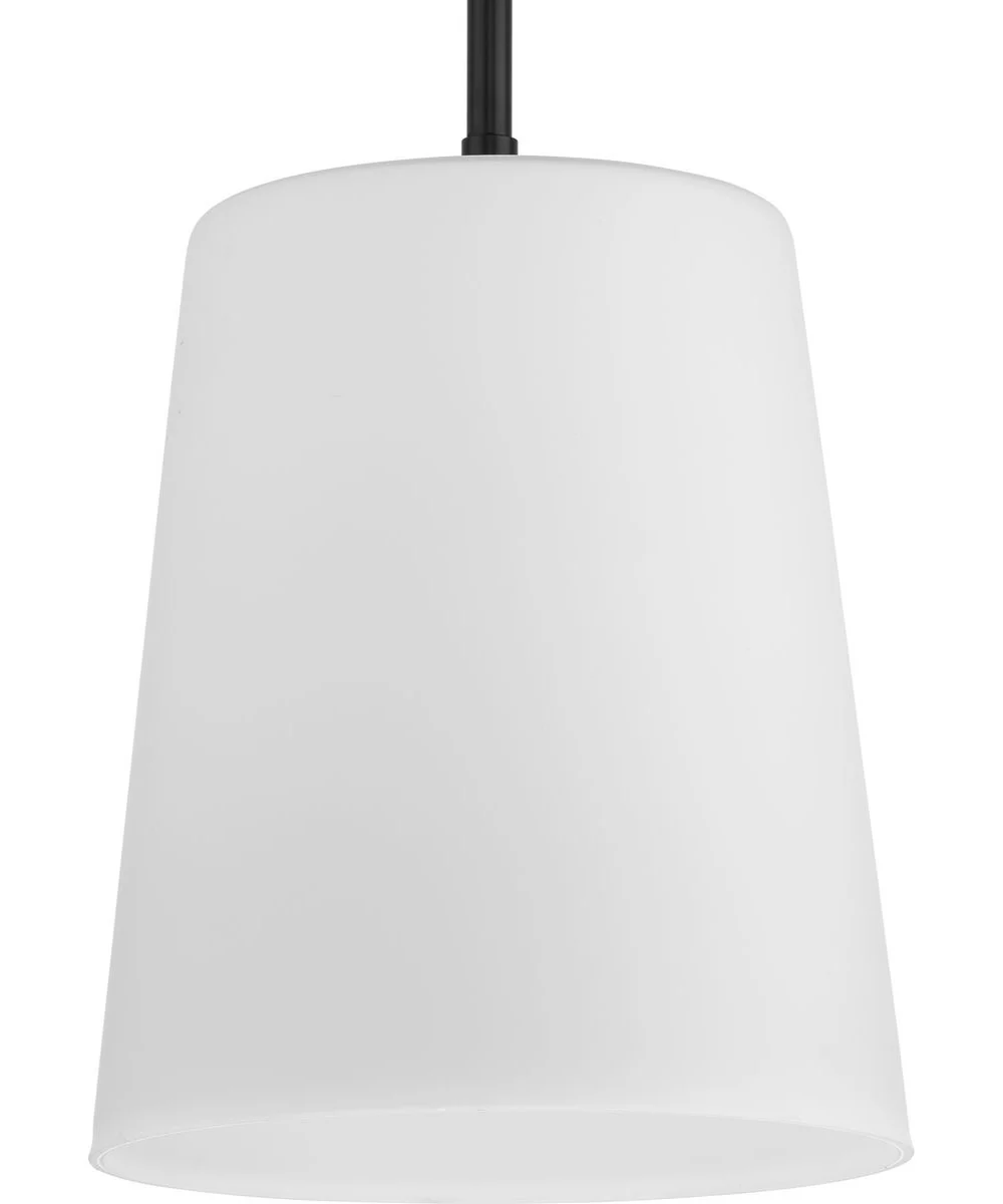 Clarion 1-Light Etched White Pendant P500429 Matte Black - Image 7