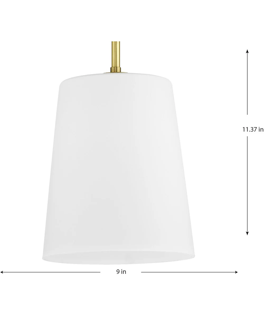 Clarion 1-Light Etched White Pendant P500429 Satin Brass - Image 4