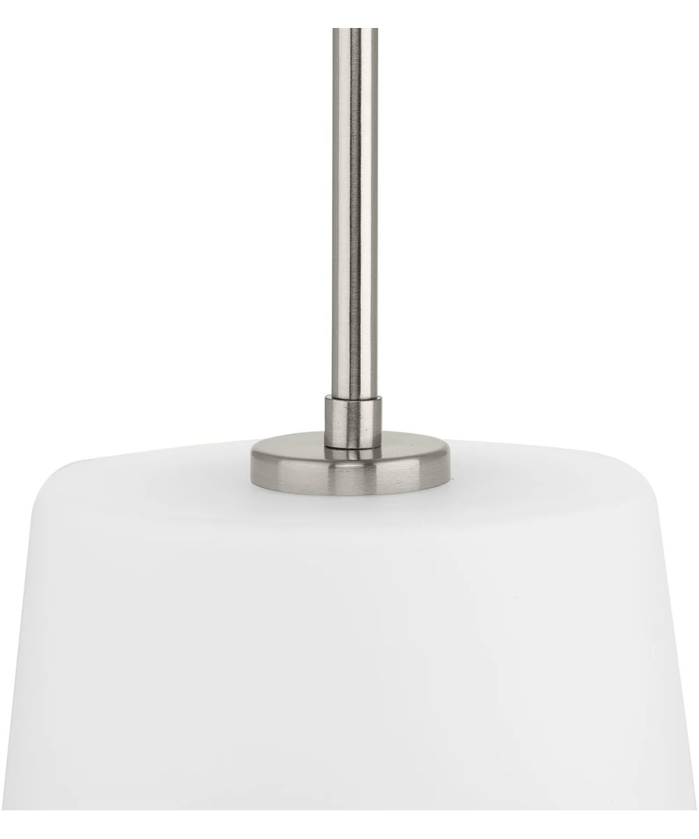 Clarion 1-Light Etched White Pendant P500430 Brushed Nickel - Image 9