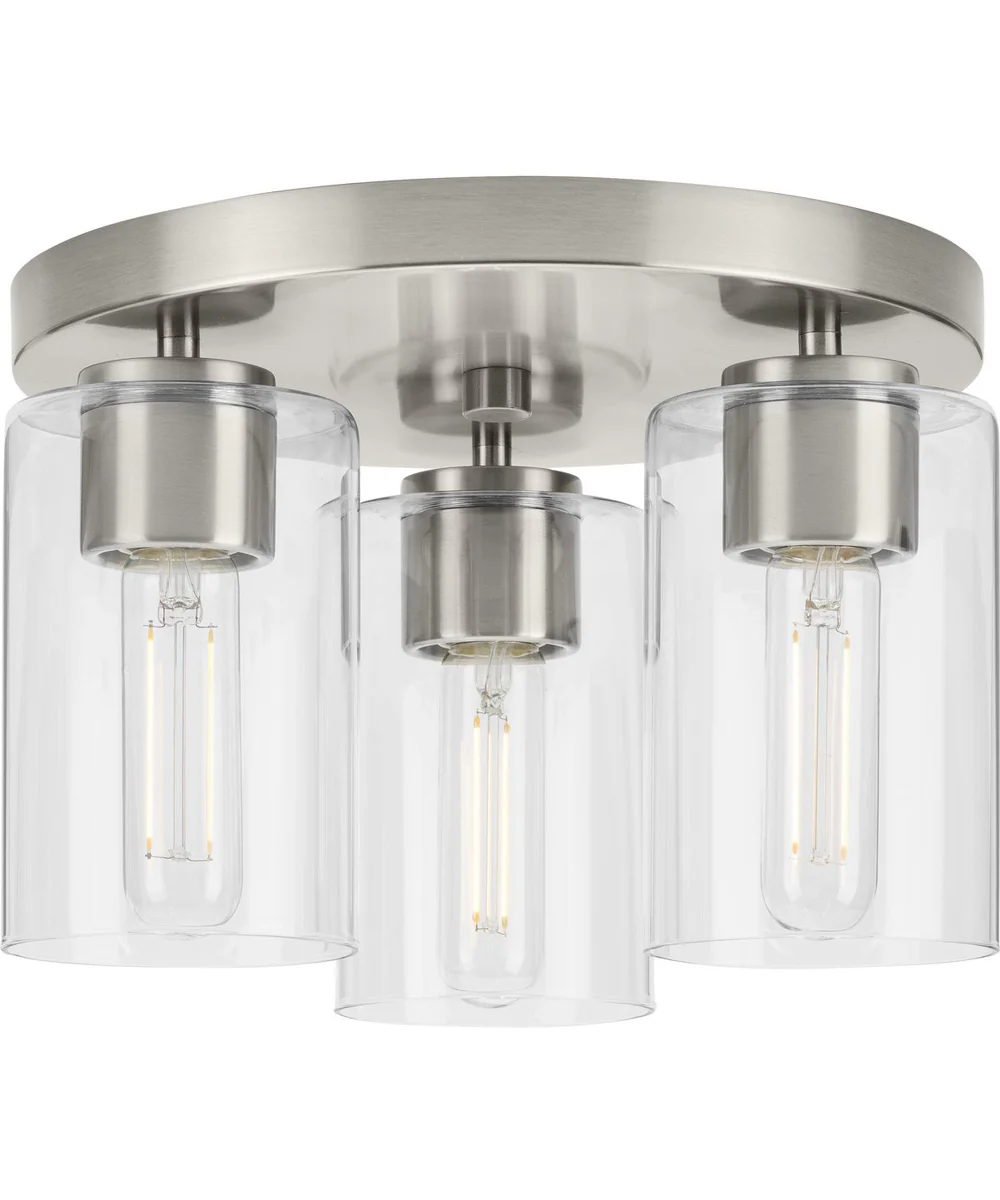 Cofield 12 in. 3-Light Flush Mount P350237 Brushed Nickel