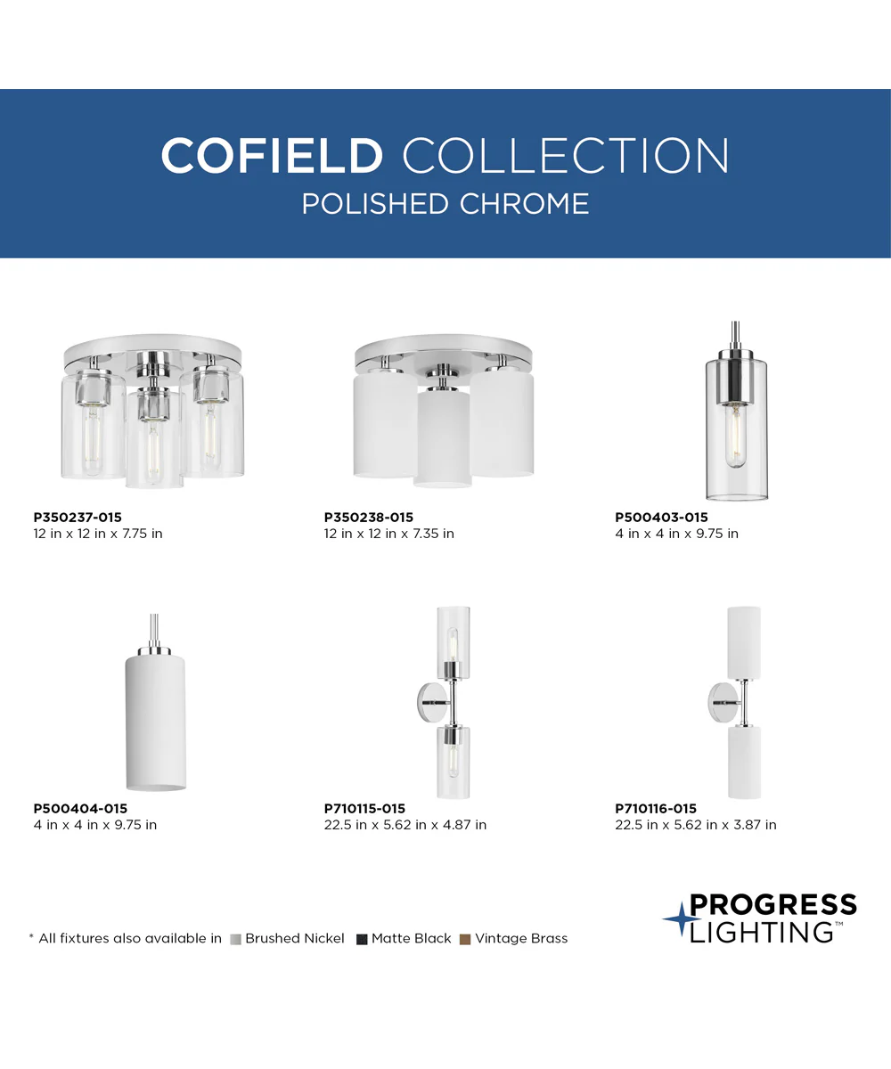 Cofield 12 in. 3-Light Flush Mount P350237 Polished Chrome - Image 8