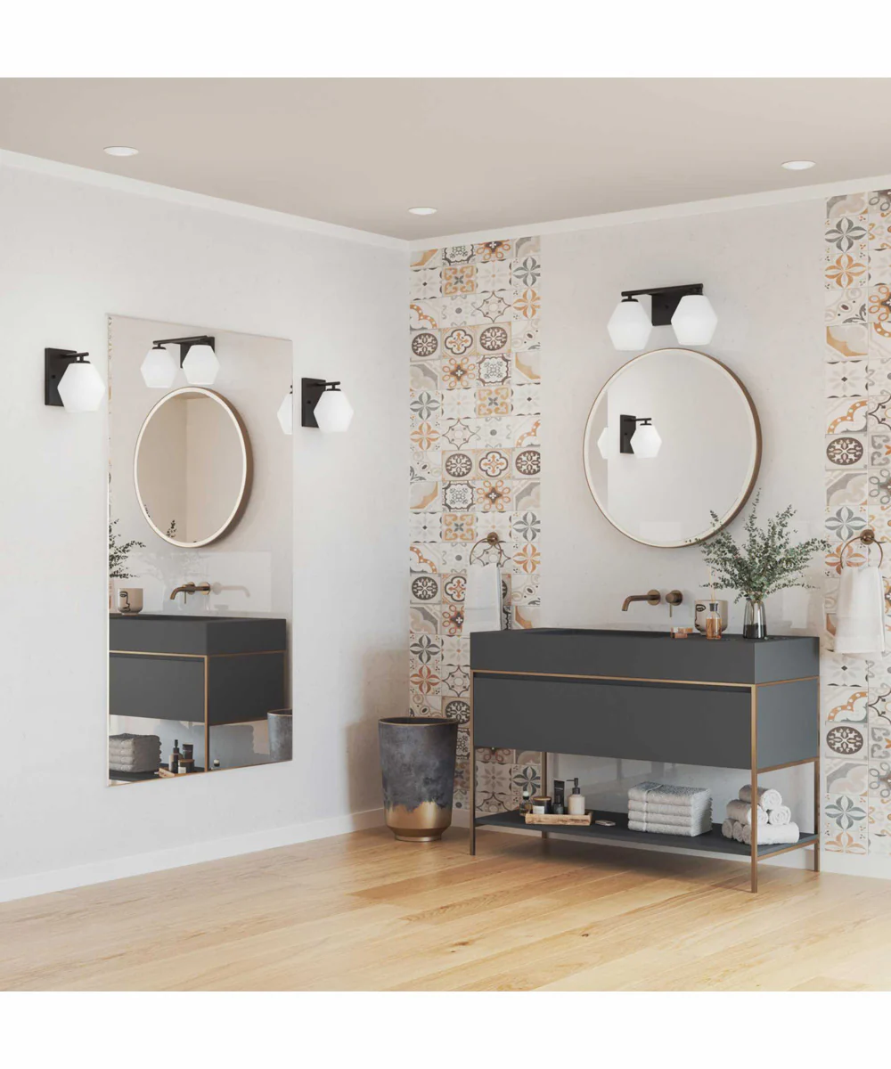 Copeland 2-Light Mid-Century Modern Vanity Light Matte Black - Image 2