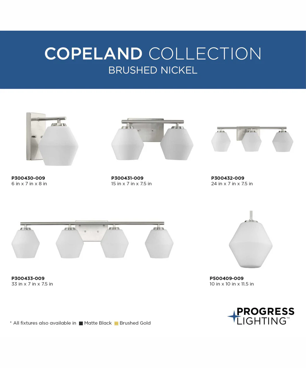 Copeland 3-Light Vanity Mid-Century Modern Vanity Light Brushed Nickel - Image 9