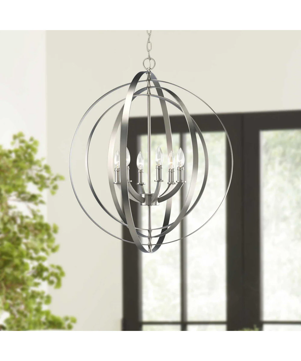 Equinox 6-Light Foyer Pendant Burnished Silver - Image 4