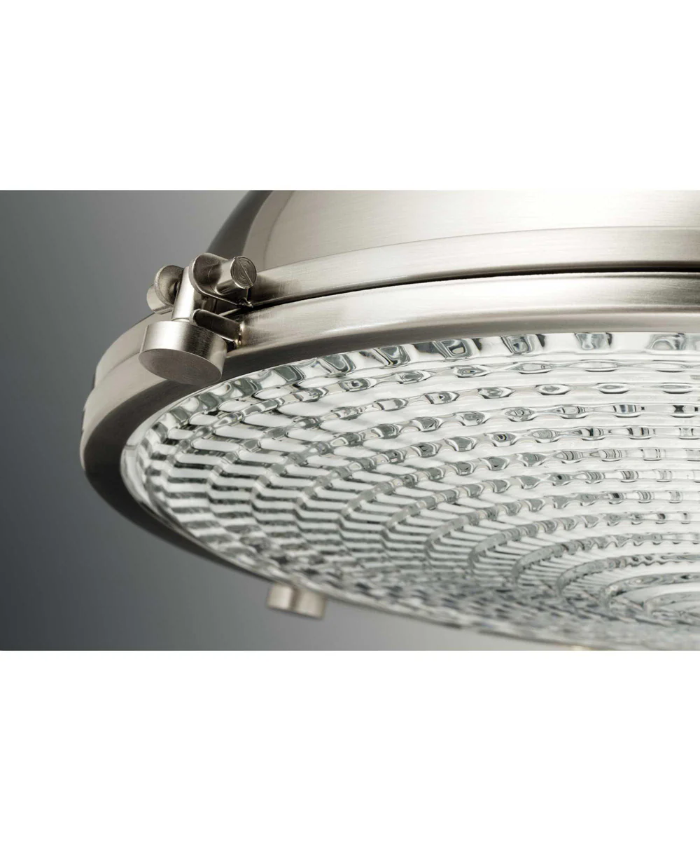 Fresnel Lens 1-Light Fresnel Glass Coastal Pendant Light Brushed Nickel - Image 3