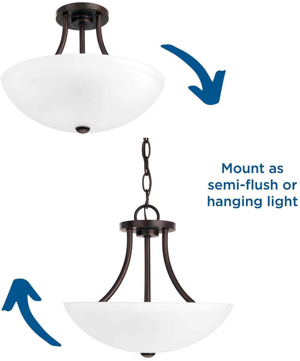 Gather 2-Light 12-7/8" Semi-Flush Convertible Antique Bronze - Image 4