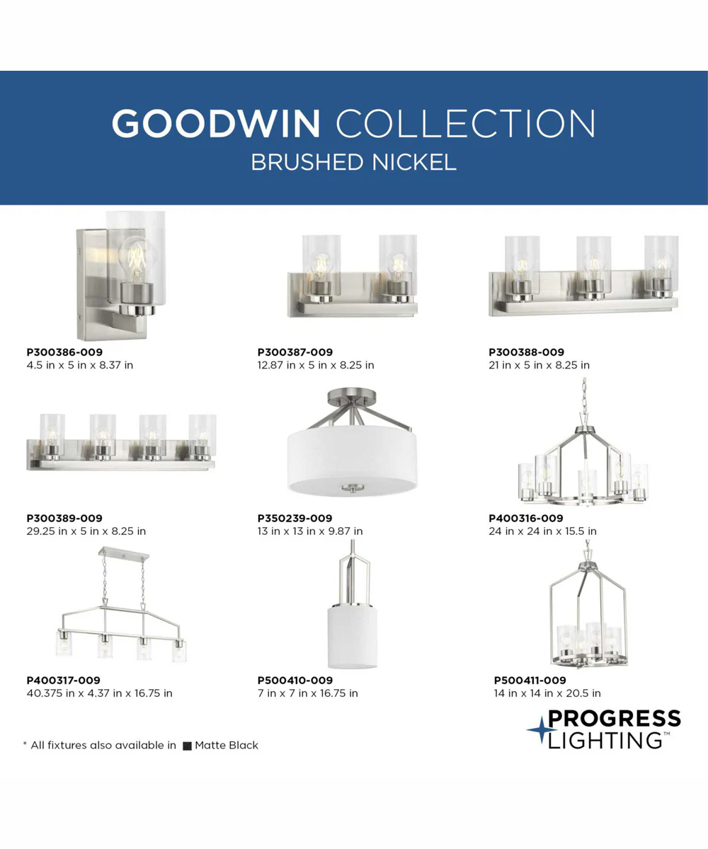 Goodwin 4-Light Modern Farmhouse Hall & Foyer Light Brushed Nickel - Image 7