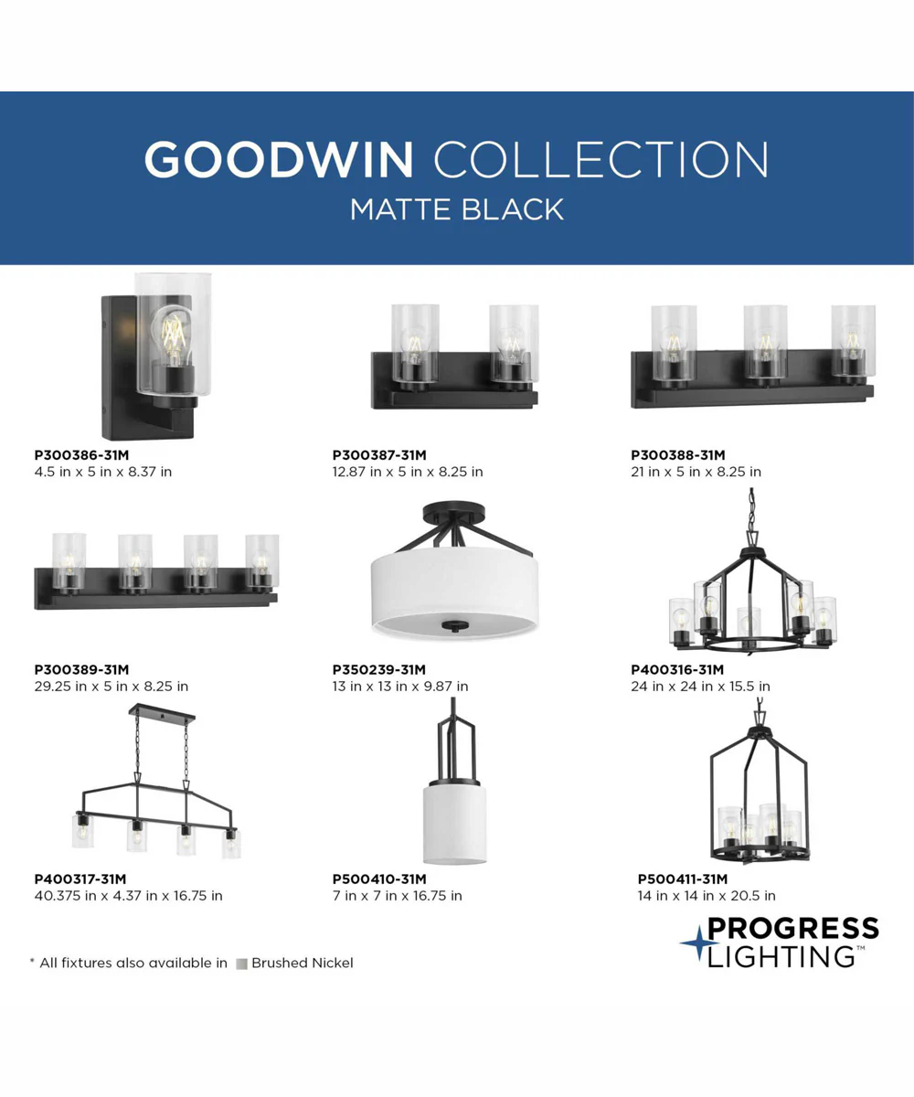 Goodwin 5-Light Modern Farmhouse Chandelier Matte Black - Image 9