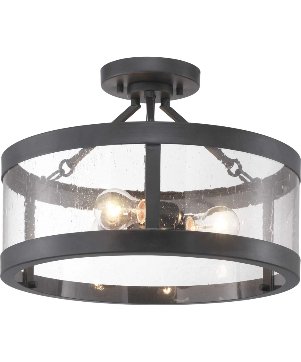 Gresham 3-Light Semi-Flush Convertible Graphite