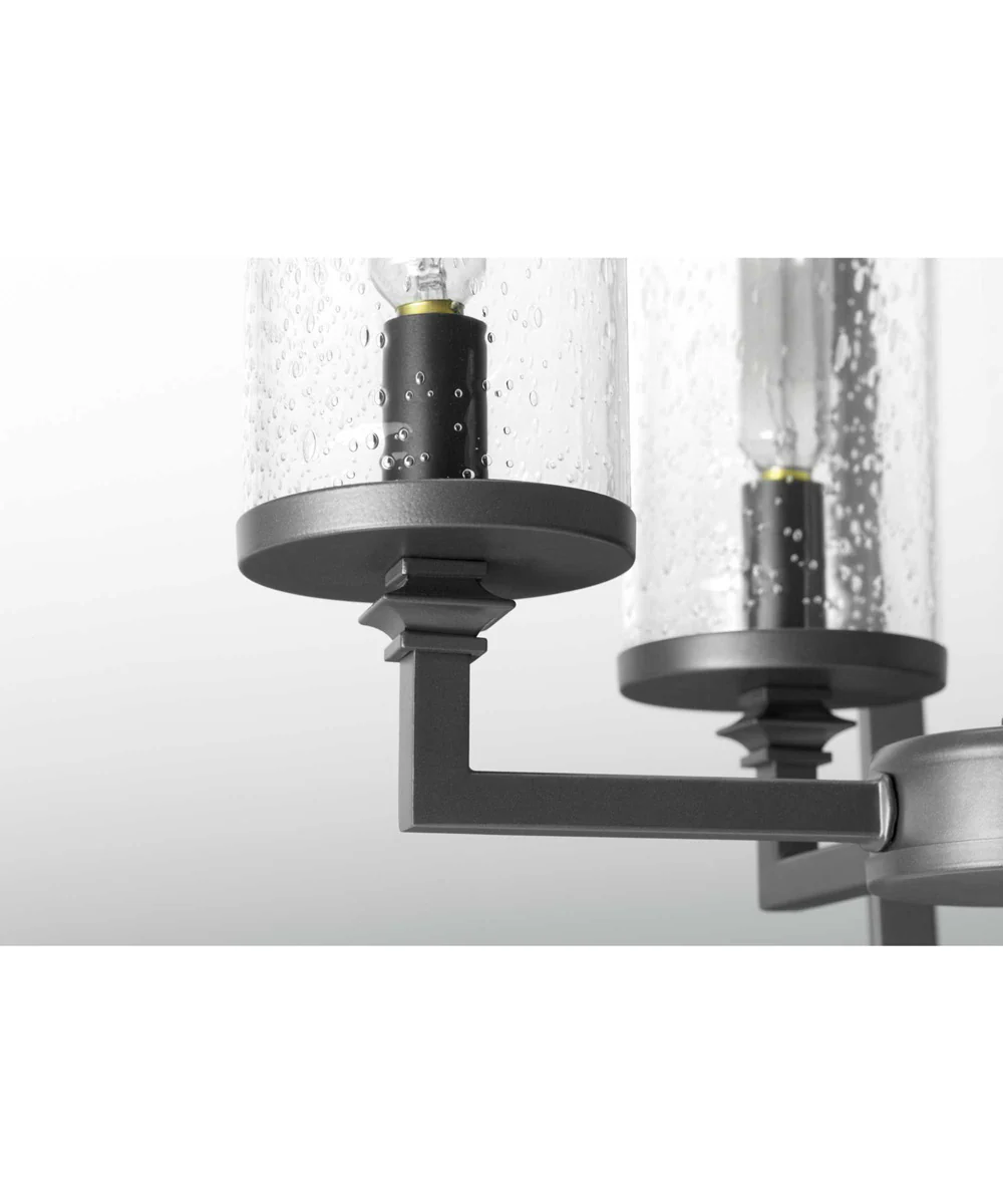 Gresham 6-Light Clear Seeded Glass Farmhouse Chandelier Light Graphite - Image 6