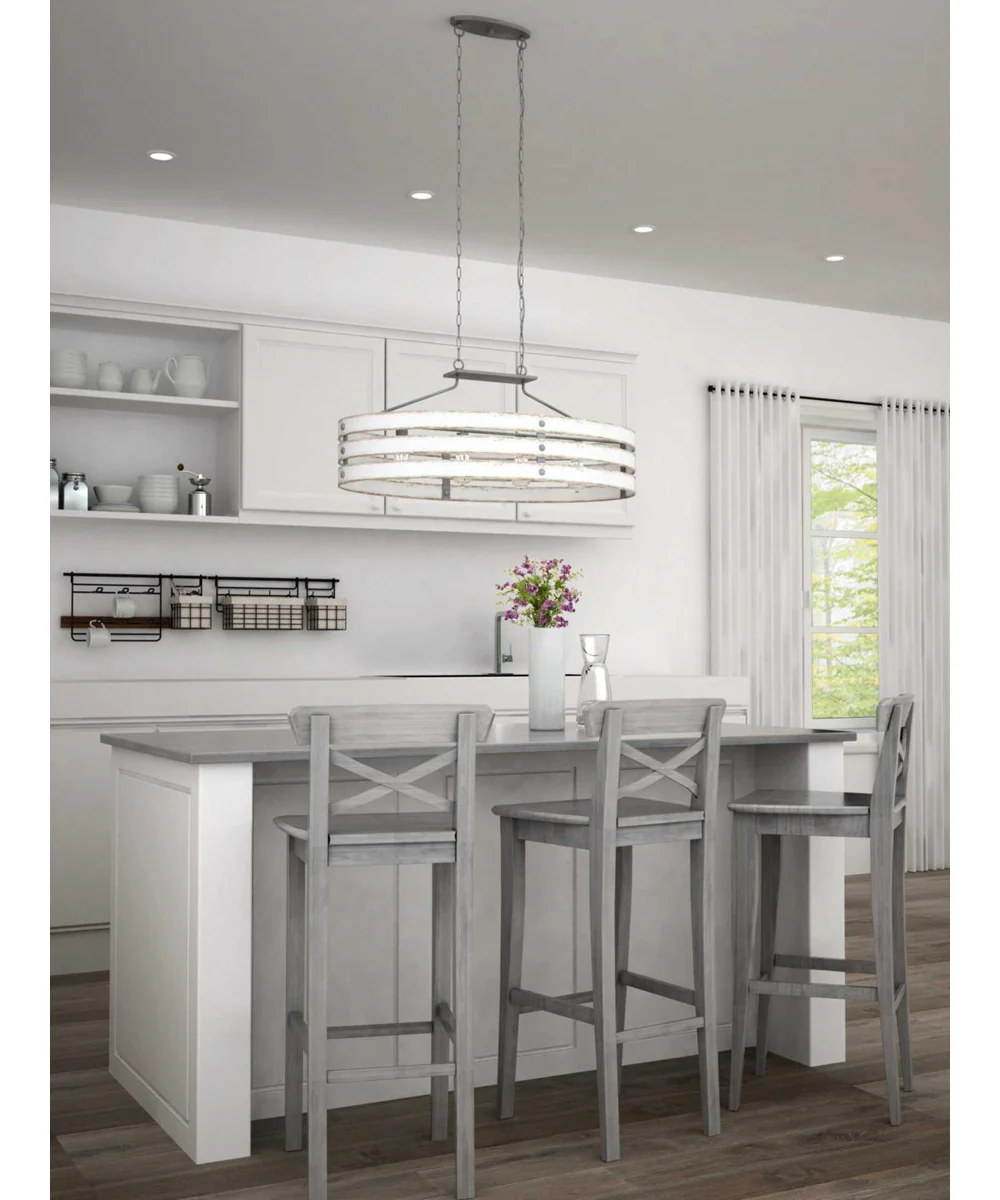 Gulliver 4-Light Coastal Linear Chandelier Light Galvanized Finish - Image 3