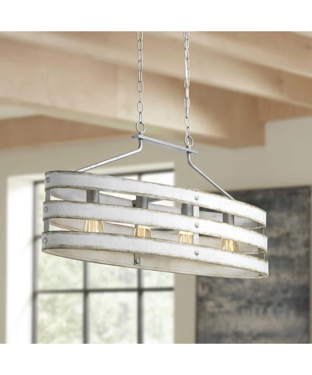 Gulliver 4-Light Coastal Linear Chandelier Light Galvanized Finish - Image 4