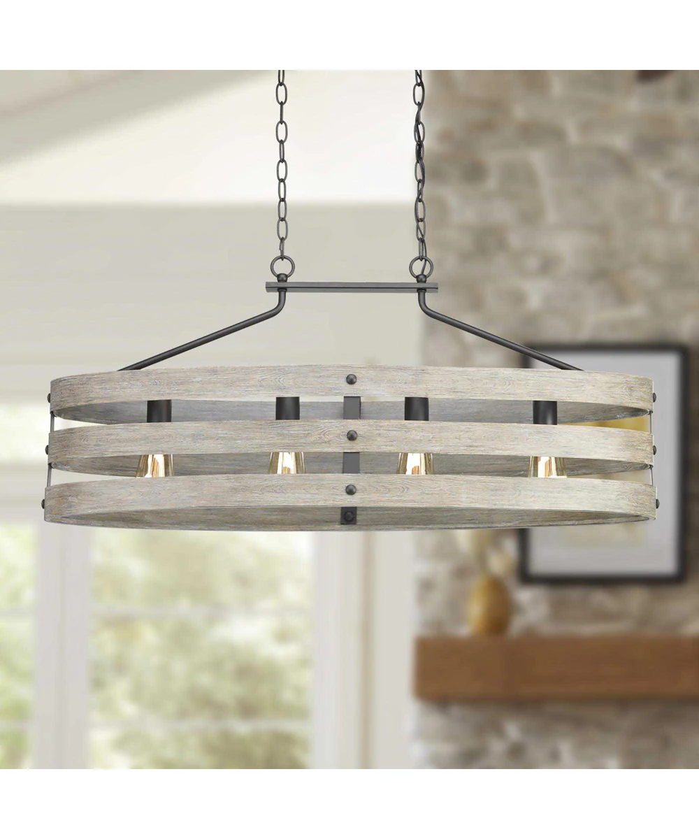 Gulliver 4-Light Coastal Linear Chandelier Light Graphite - Image 4