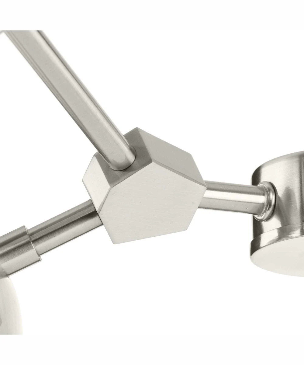 Haas 4-Light Mid-Century Modern Chandelier Brushed Nickel - Image 5