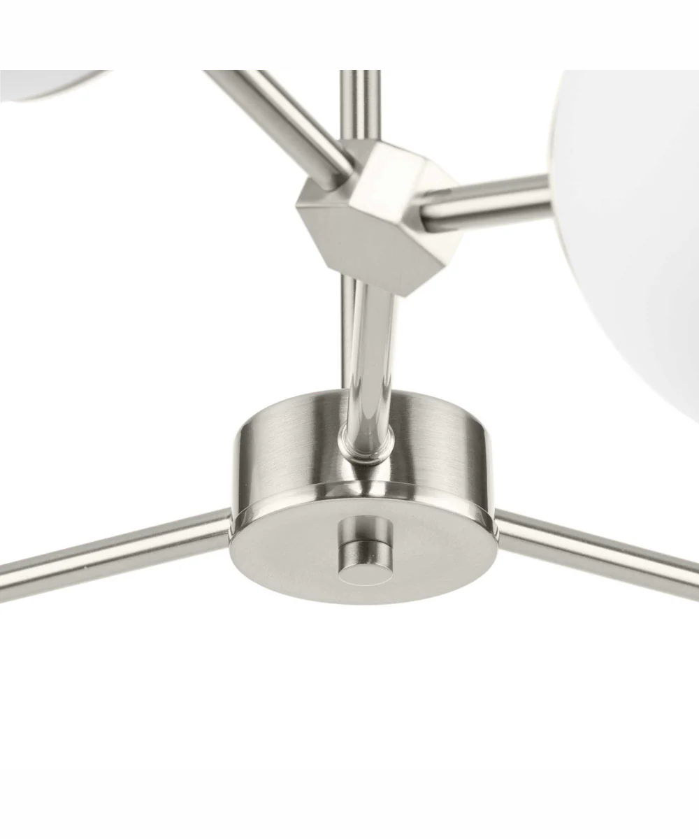 Haas 6-Light Mid-Century Modern Chandelier Brushed Nickel - Image 6