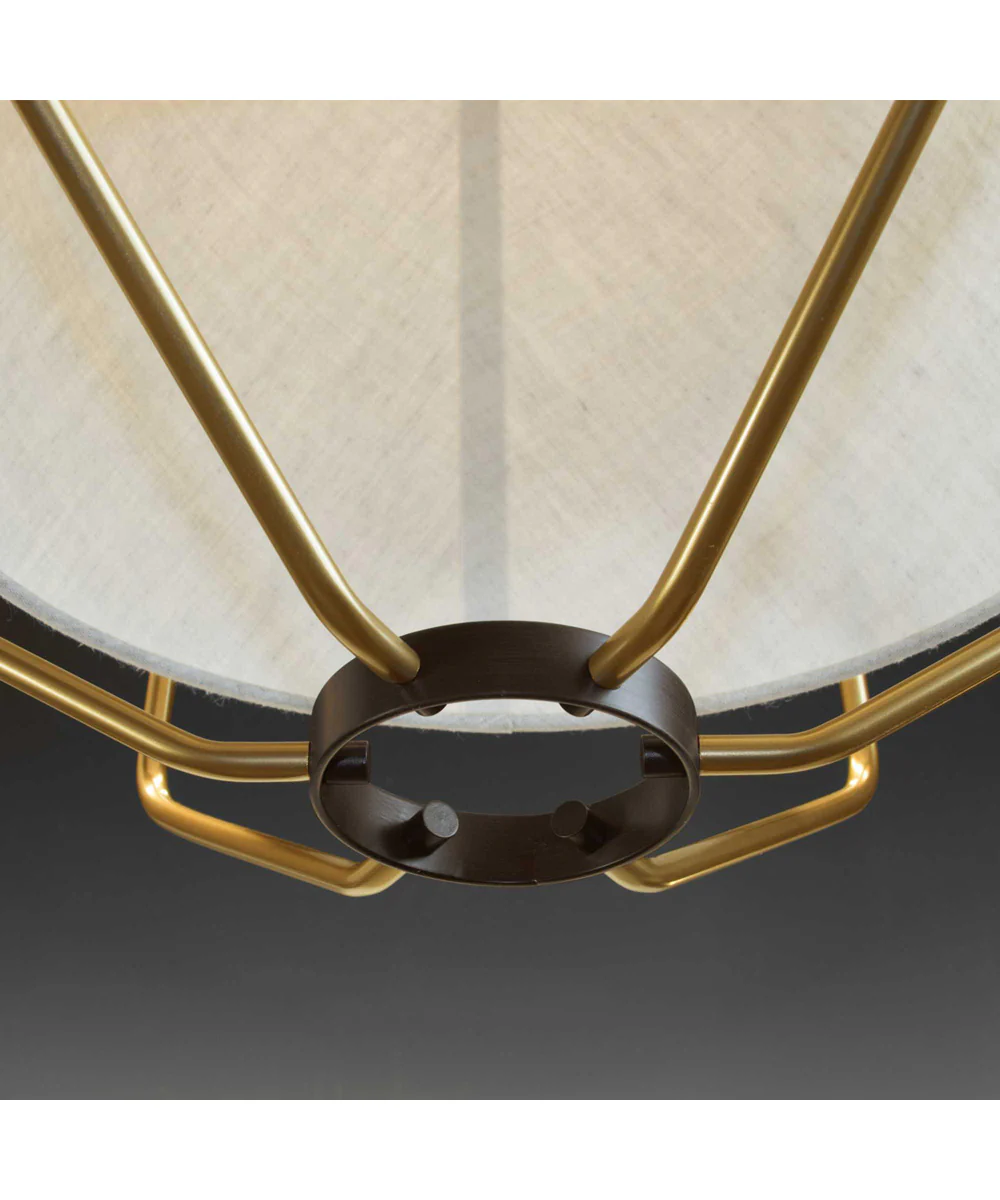 Hangar 2-Light 16"w Semi-Flush Mount/Pendant Convertible Light Fixture Antique Bronze by Progress - Image 4