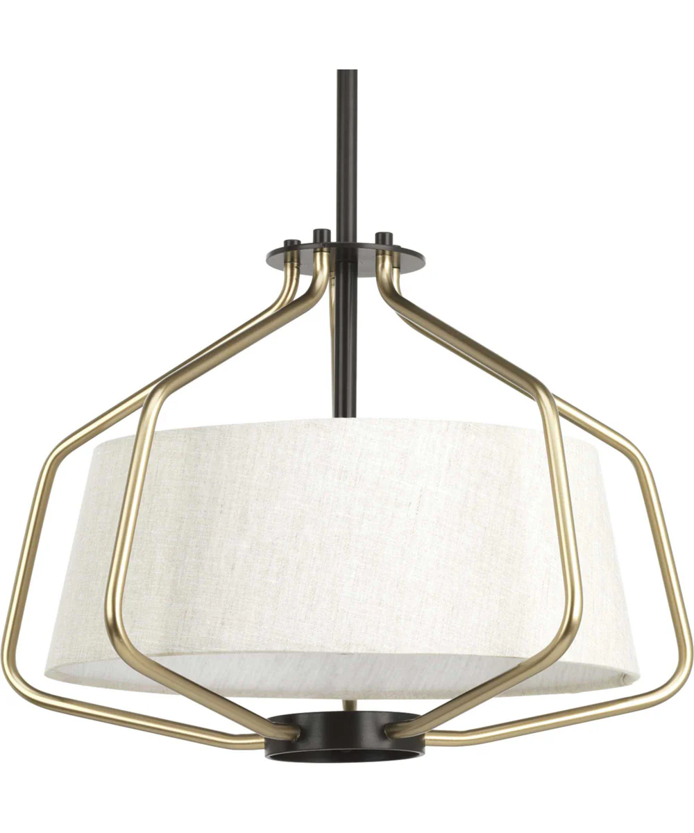 Hangar 2-Light 16"w Semi-Flush Mount/Pendant Convertible Light Fixture Antique Bronze by Progress - Image 9