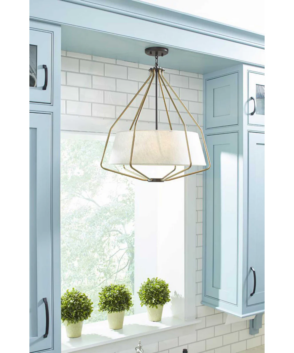 Hangar 3-Light Mid-Century Pendant Light Antique Bronze - Image 2