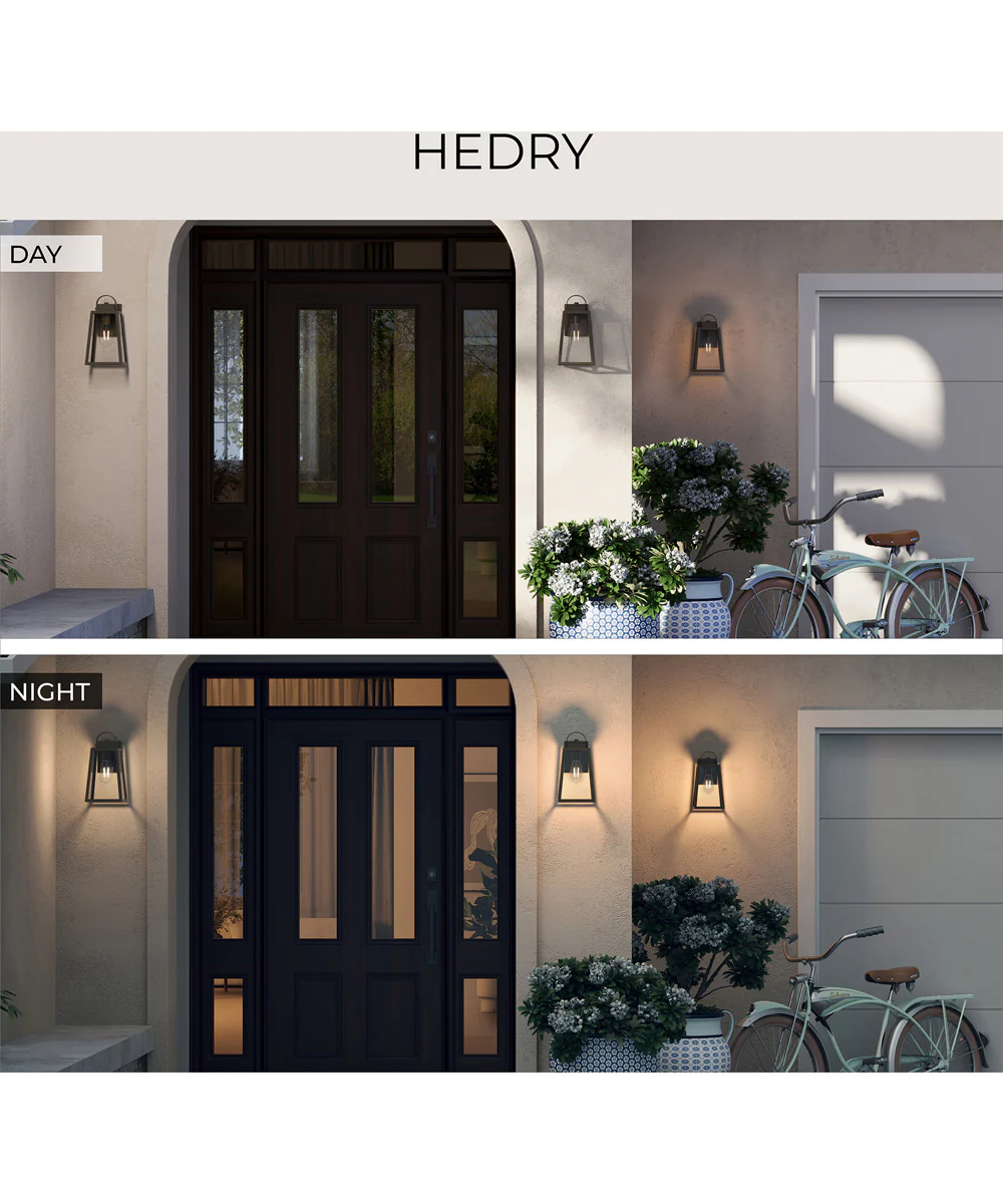 Hedry Large Outdoor Wall Lantern with Clear Glass Panels Antique Bronze - Image 9