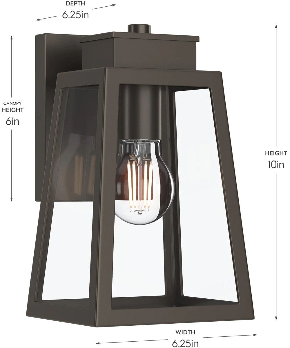 Hedry Small Outdoor Wall Lantern with Clear Glass Panels Antique Bronze - Image 4