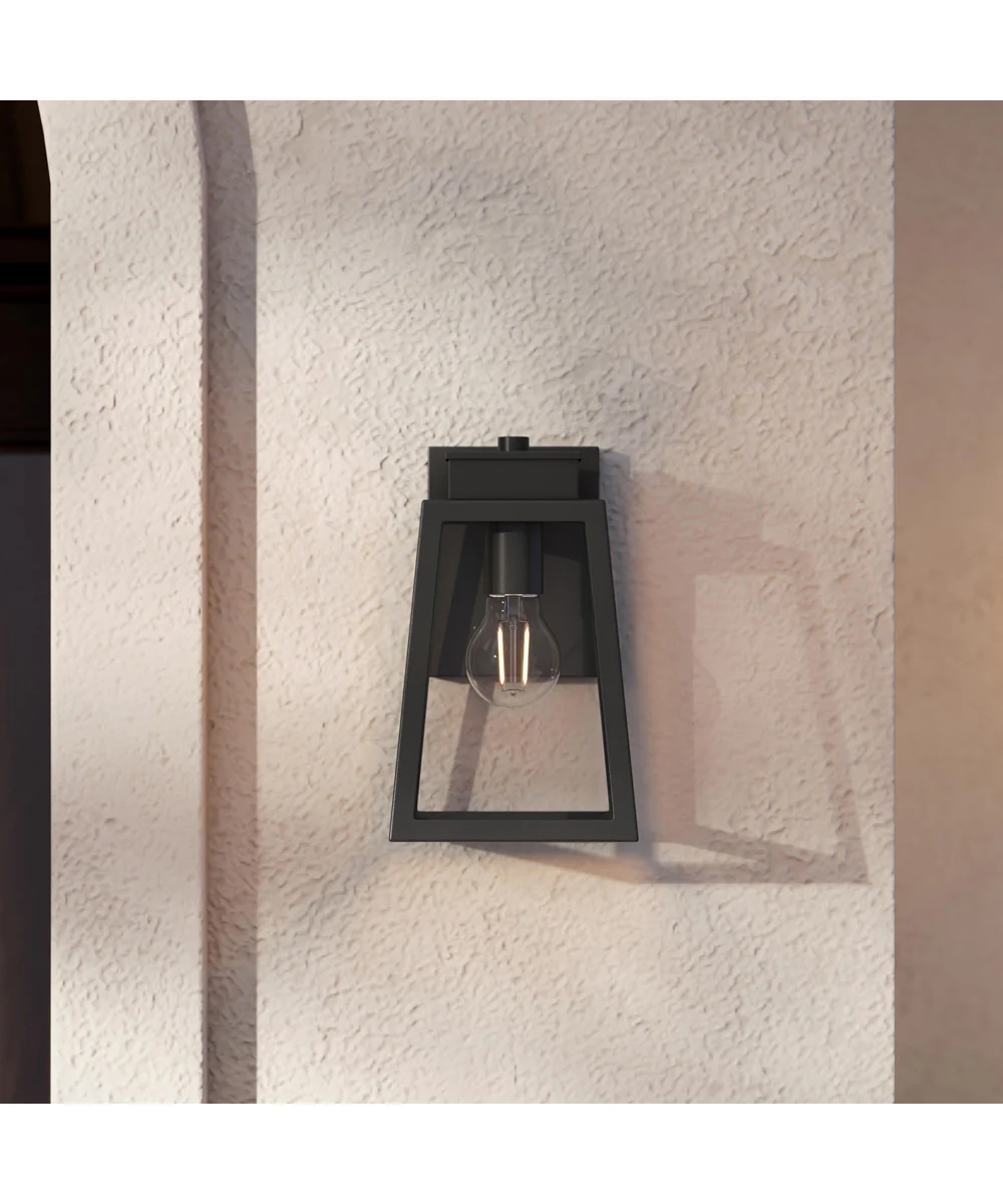 Hedry Small Outdoor Wall Lantern with Clear Glass Panels Matte Black - Image 10