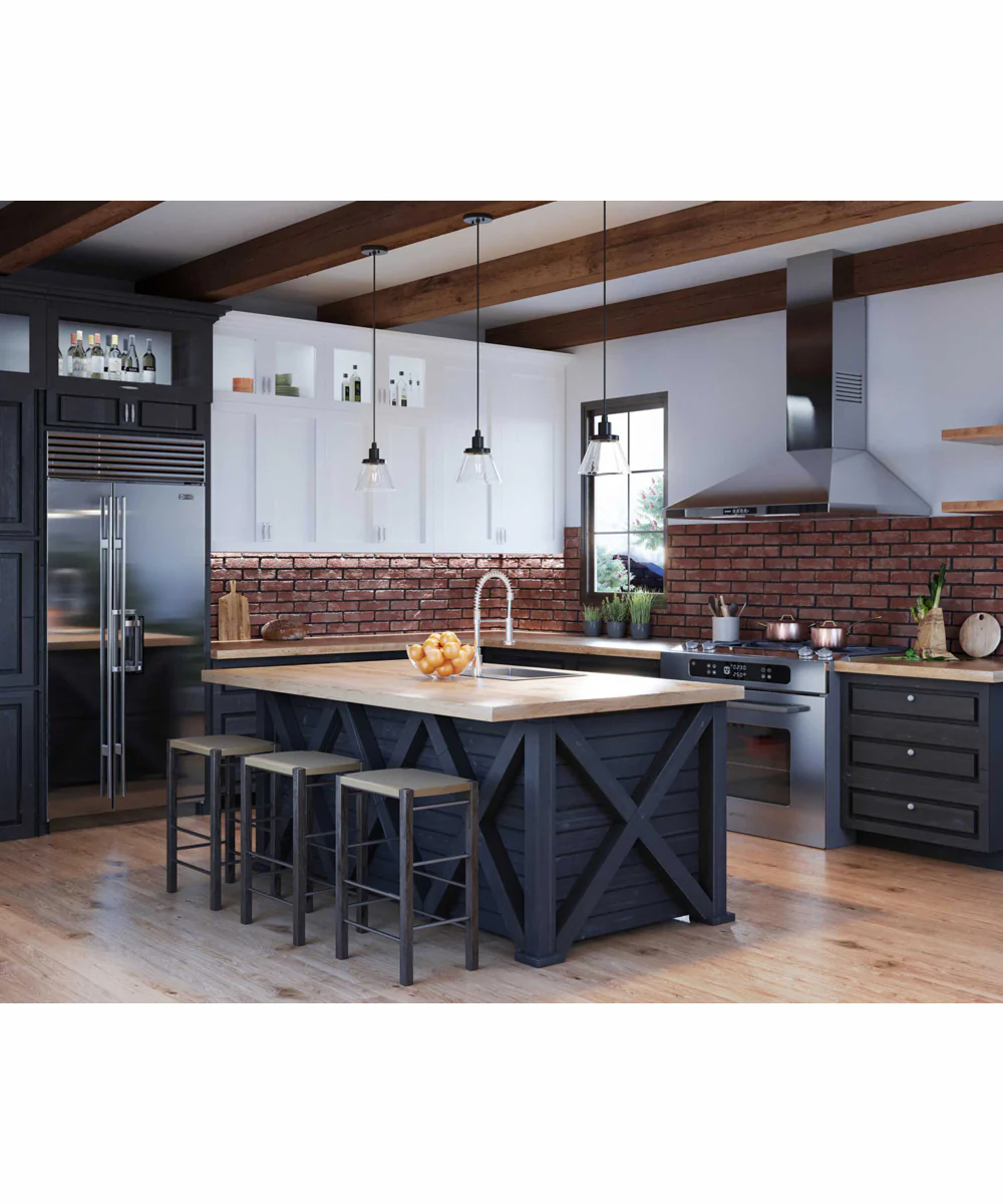 Hinton 1-Light Brushed Nickel Modern Farmhouse Pendant Matte Black - Image 2