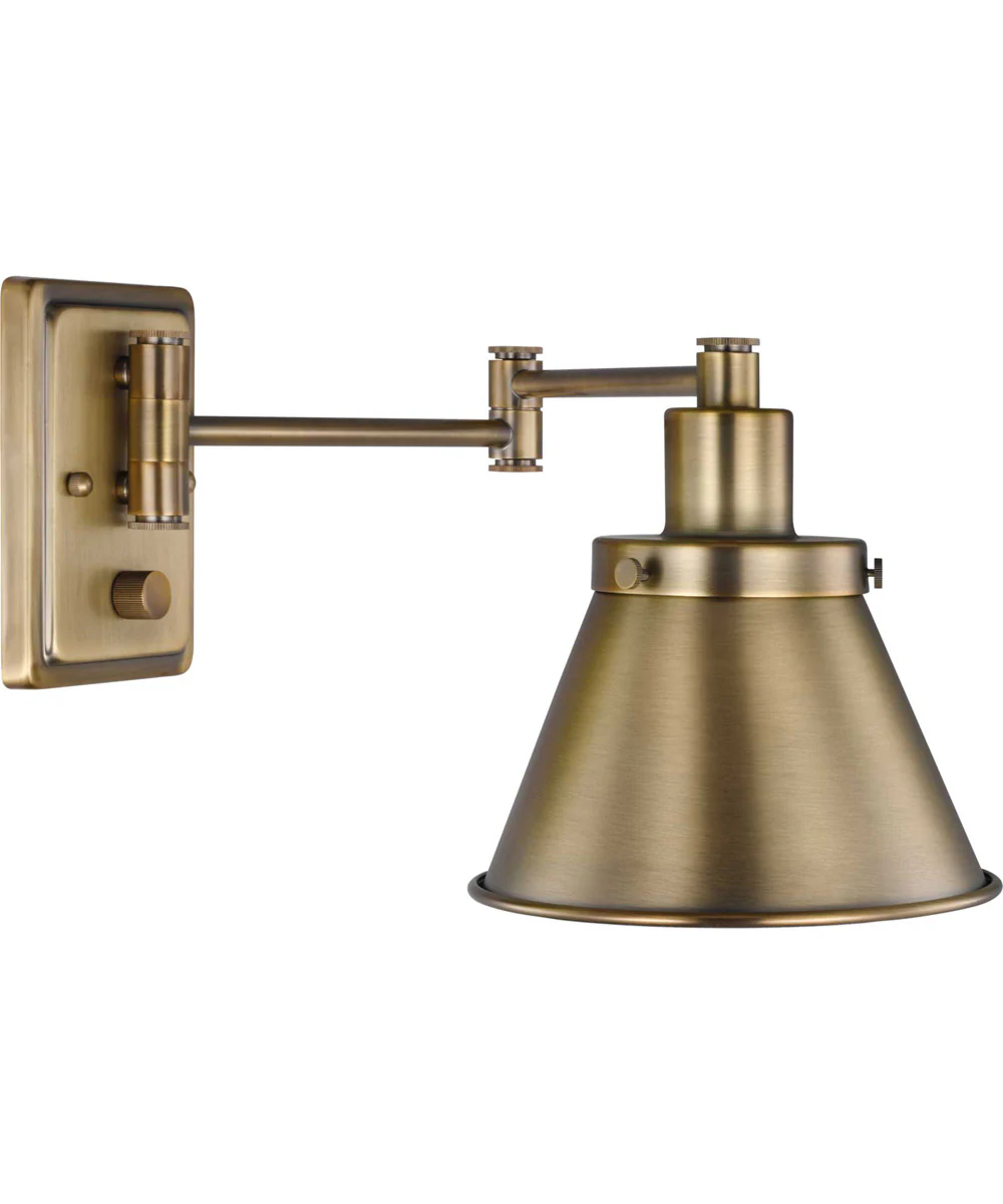 Hinton Swing Arm Wall Light Vintage Brass