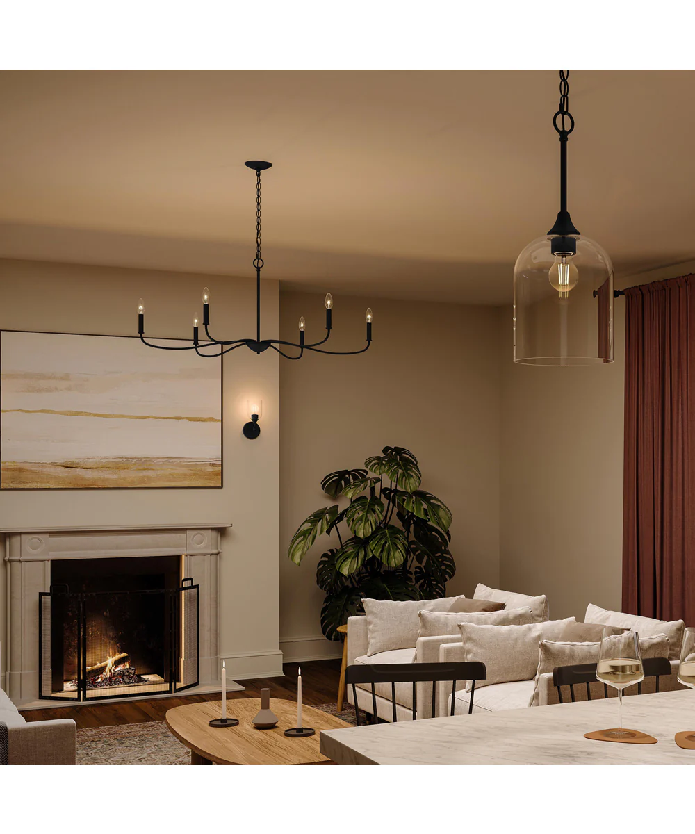 Ilia 6-Light Extra Large Chandelier Matte Black - Image 3