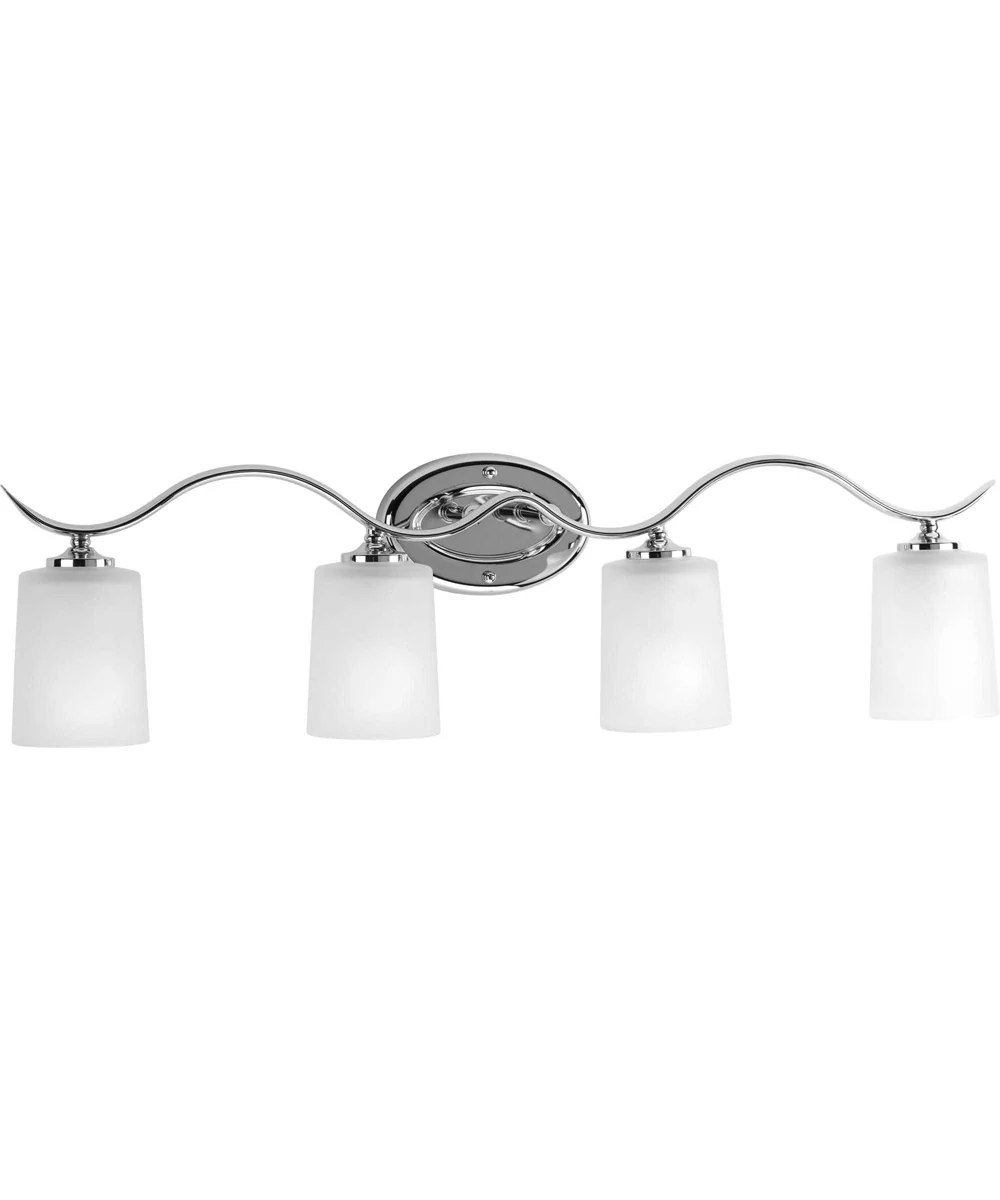 Inspire 4-Light Etched Glass Traditional Bath Vanity Light Polished Chrome - Image 5