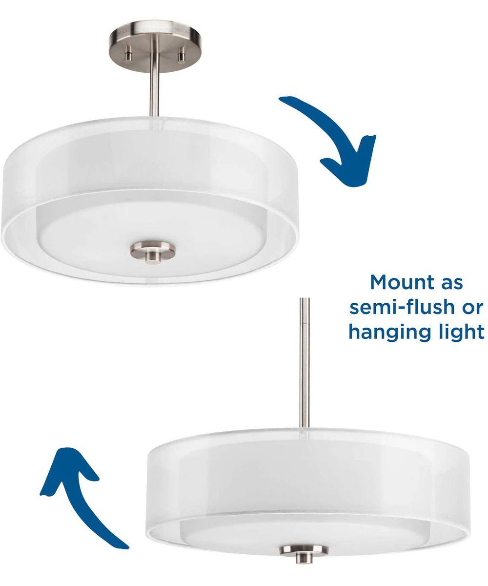 Invite 3-Light 15" Semi-Flush Convertible Brushed Nickel - Image 6