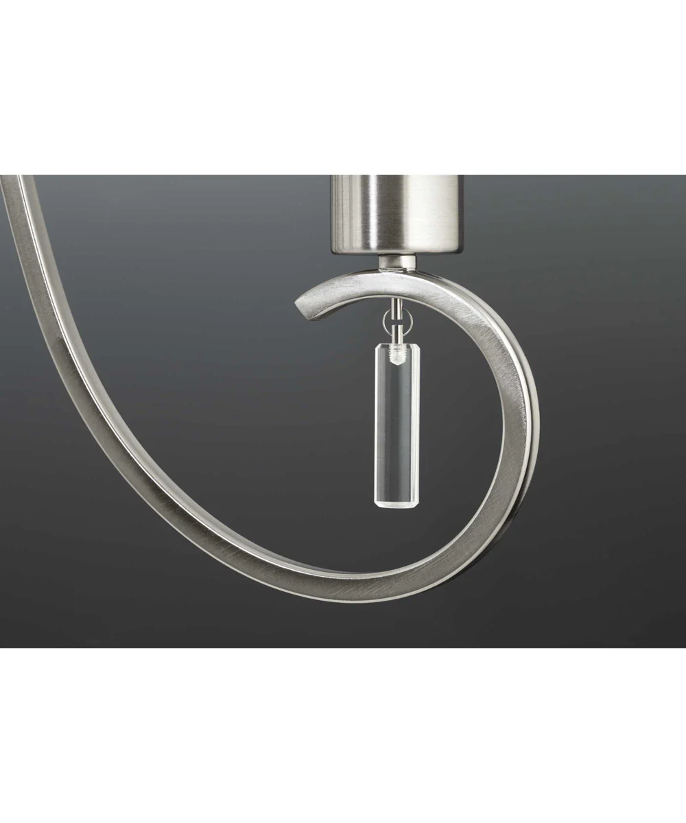 Invite 3-Light White Silk Mylar Shade New Traditional Chandelier Light Brushed Nickel - Image 2