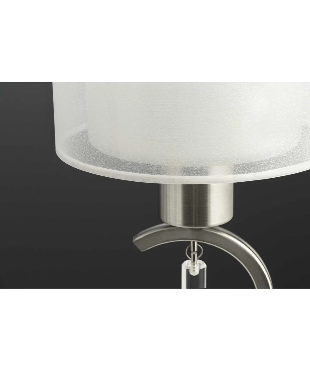Invite 5-Light White  Silk Mylar Shade New Traditional Chandelier Light Brushed Nickel - Image 3