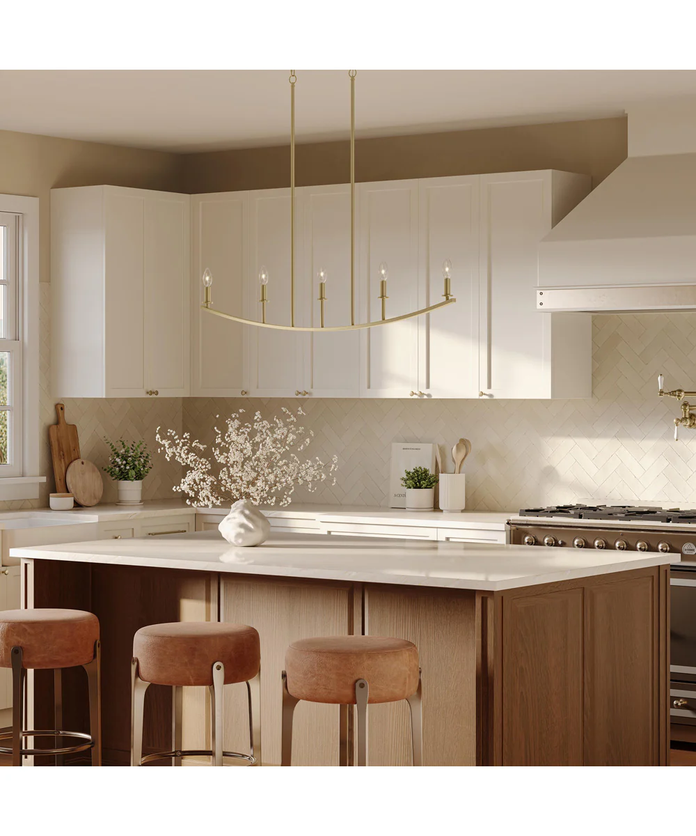 Jheni 5-Light Linear Chandelier Brushed Gold - Image 2