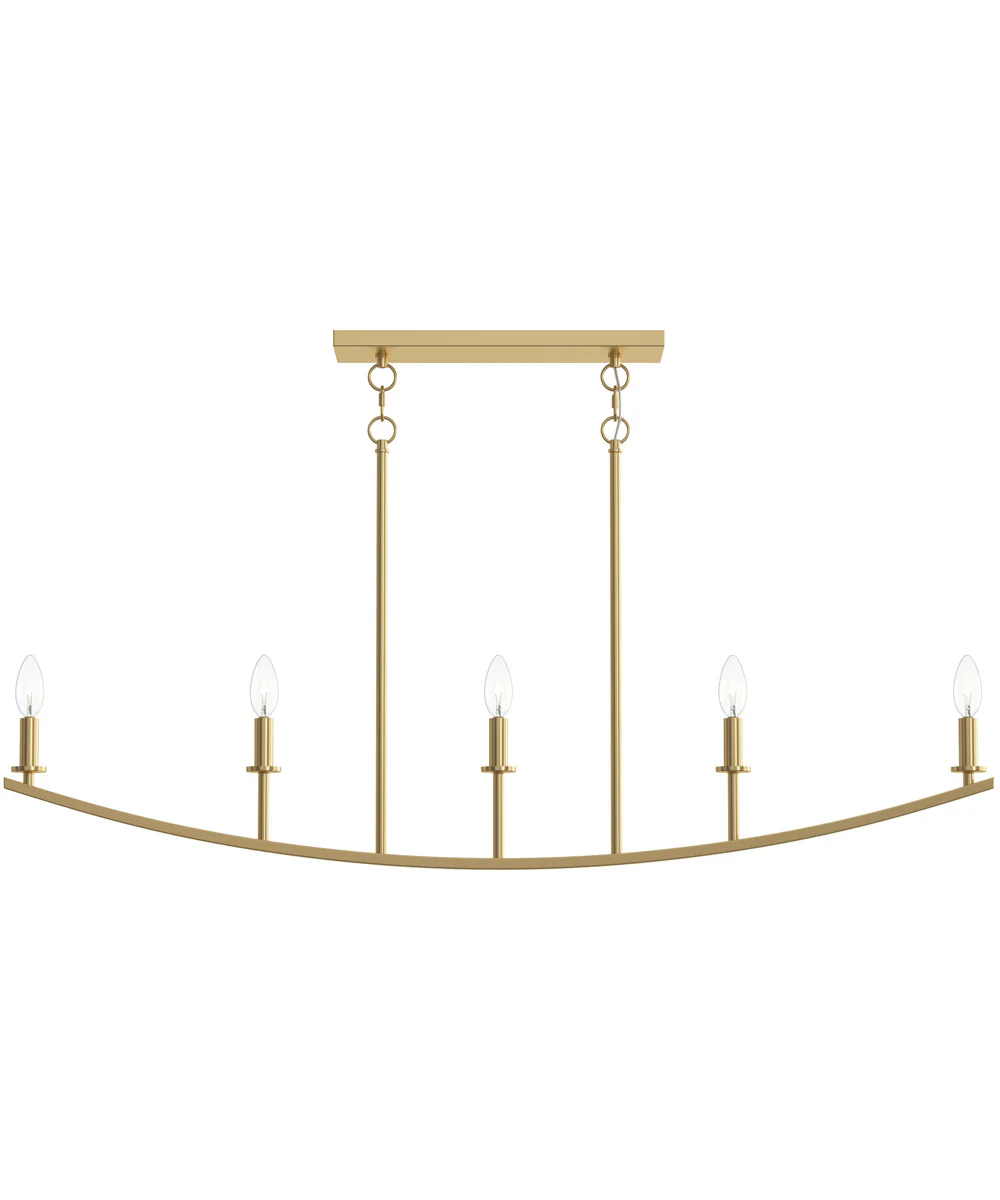Jheni 5-Light Linear Chandelier Brushed Gold - Image 6