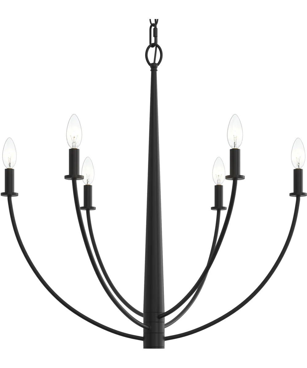 Jheni 6-Light Chandelier Matte Black - Image 7