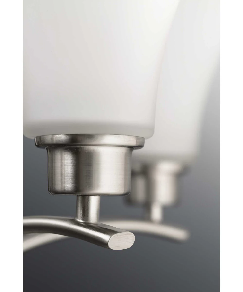 Joy 3-Light Etched Glass Traditional Chandelier Light Brushed Nickel - Image 6