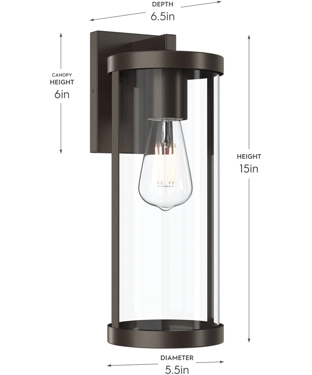 Kagen Large Outdoor Wall Light with Clear Glass Panels Antique Bronze - Image 4
