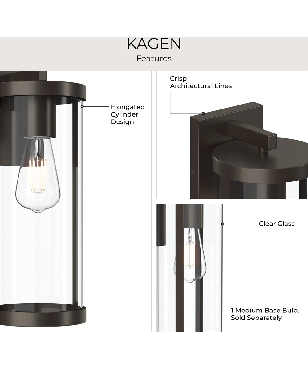 Kagen Large Outdoor Wall Light with Clear Glass Panels Antique Bronze - Image 8