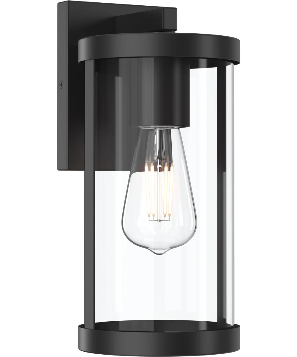 Kagen Medium Outdoor Wall Light with Clear Glass Panels Matte Black