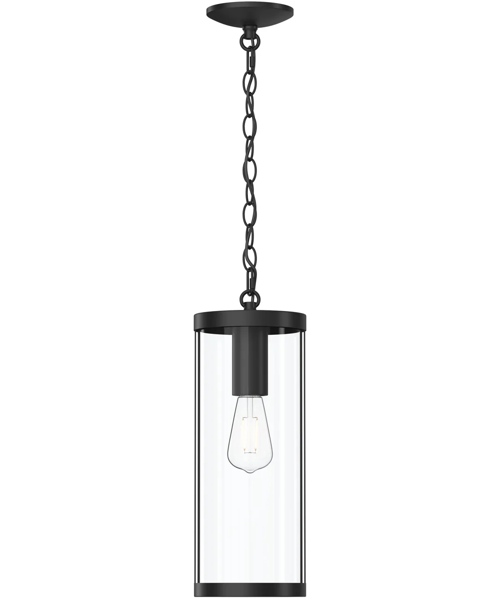 Kagen Outdoor Pendant Light with Clear Glass Panels Matte Black - Image 5