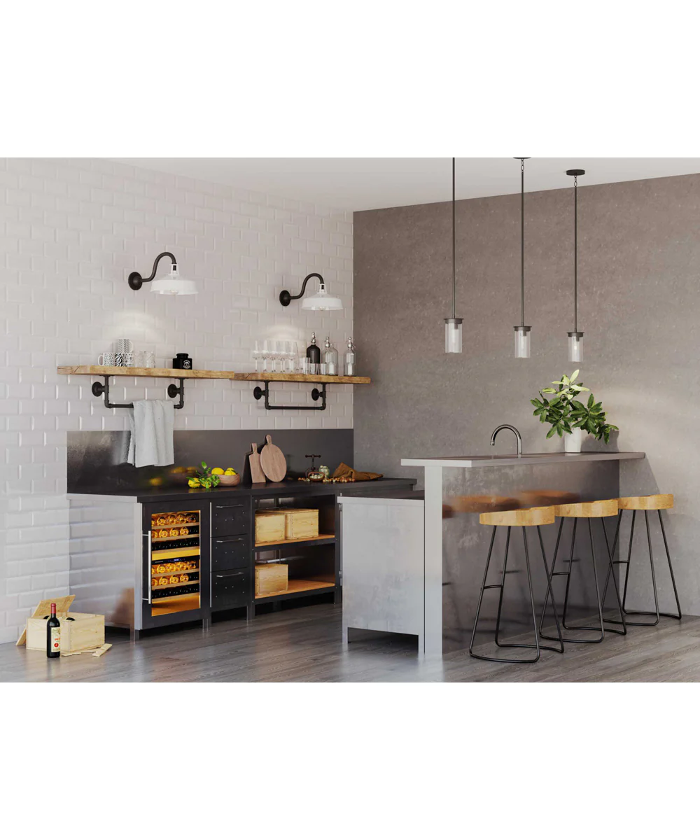 Kellwyn 1-Light Clear Glass Transitional Style Hanging Mini-Pendant Light Matte Black - Image 4